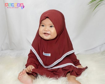 Baby - Toddlers - Children Robe Muslim Abaya Sets - Muslim Daily Dress MAROON - Muslim Baby Hijab 0-3 Years - Abaya Children - Hijab Girl