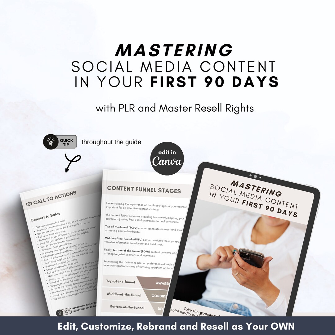 Social Media Content Guide With PLR and Master Resell Rights (MRR), 90 ...