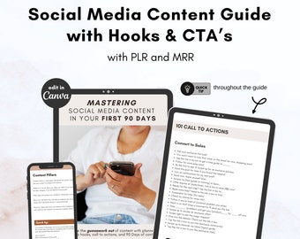 Social Media Content Guide with PLR and Master Resell Rights (MRR), 90 days of Content, Plus Bonus Content Planning Template