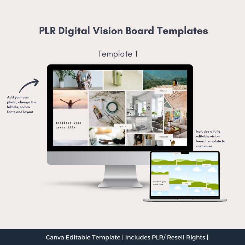 PLR 2026 Vision Board Canva Template With Resell Rights (PLR ...