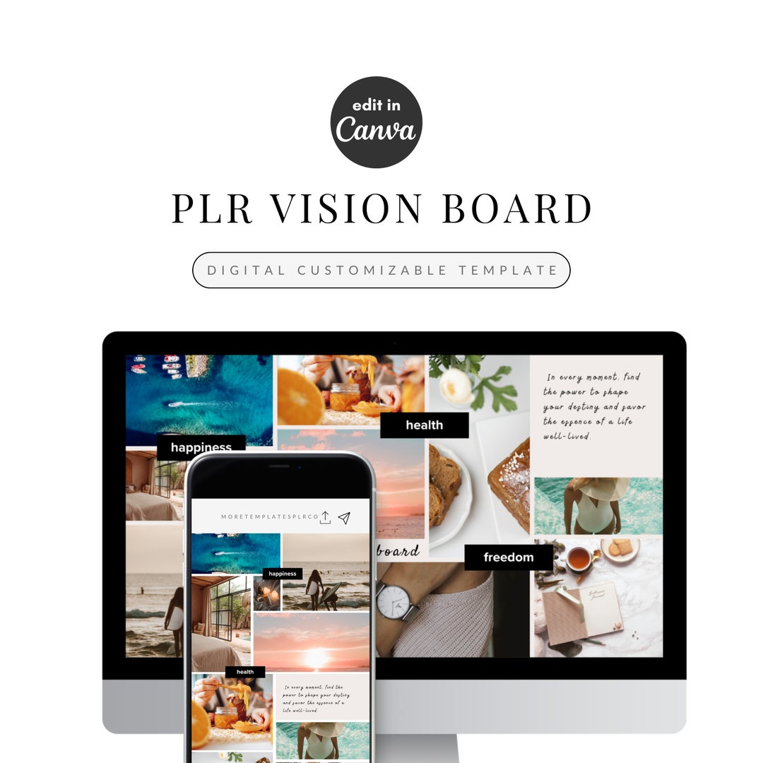PLR 2026 Vision Board Canva Template, Manifestation, Dream, PLR Resell ...