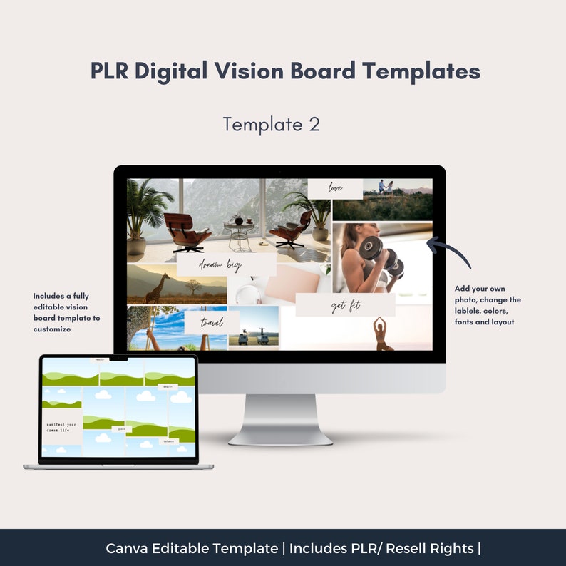 PLR 2026 Vision Board Canva Template With Resell Rights (PLR ...