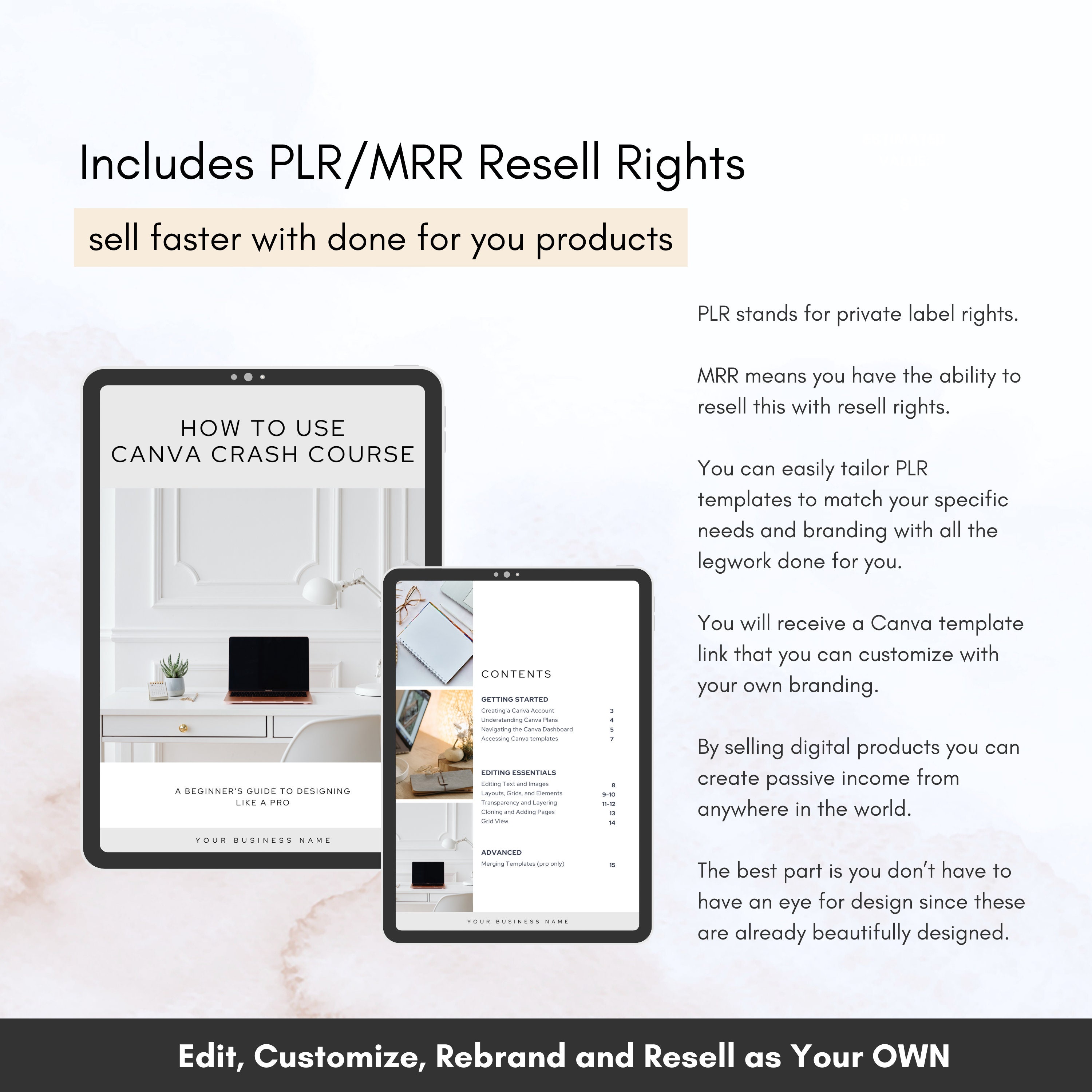 How to Use Canva Basics Bundle With PLR & MRR Done for You dfy Digital ...