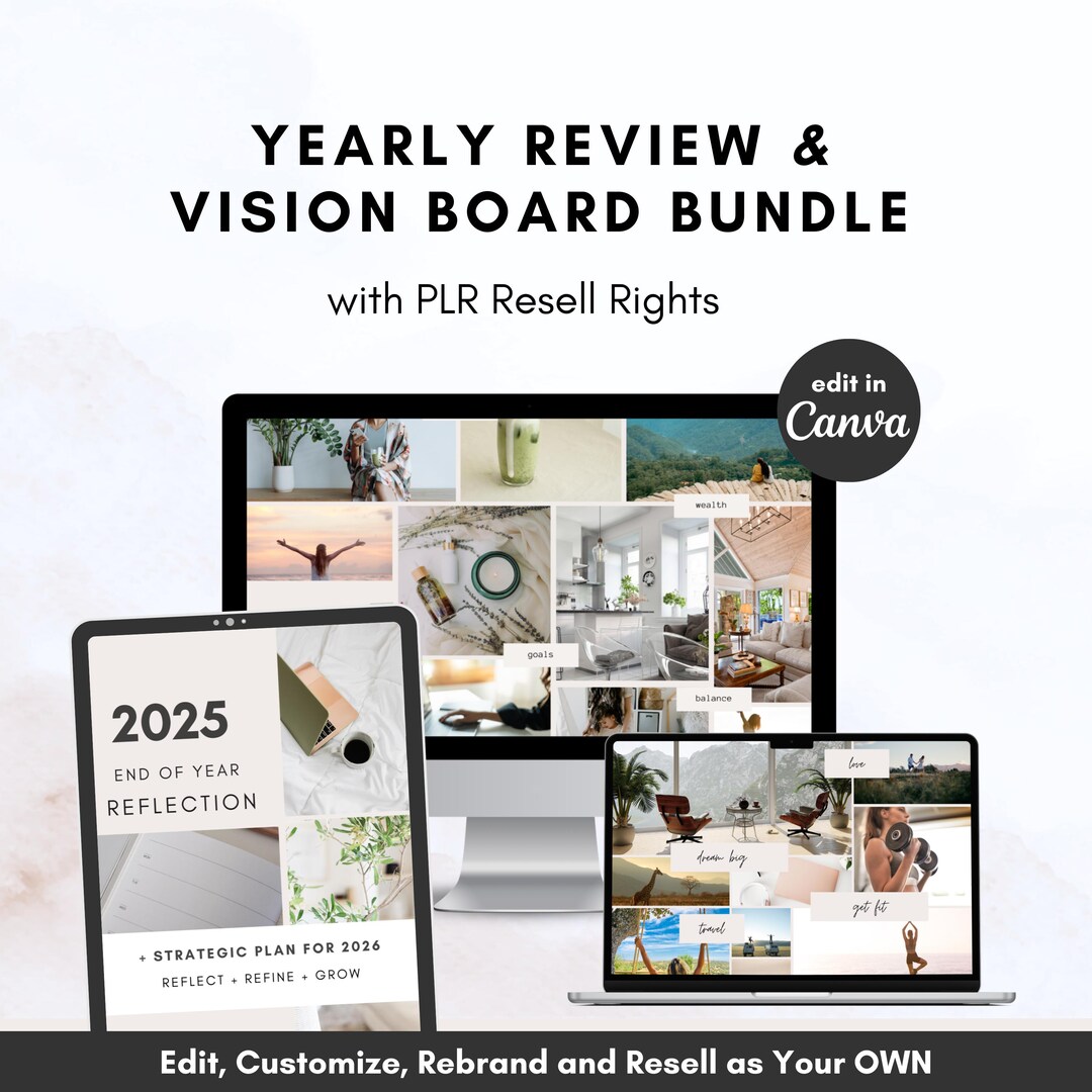 2025 PLR Yearly Review With Resell Rights (PLR), 2026 Vision Board ...