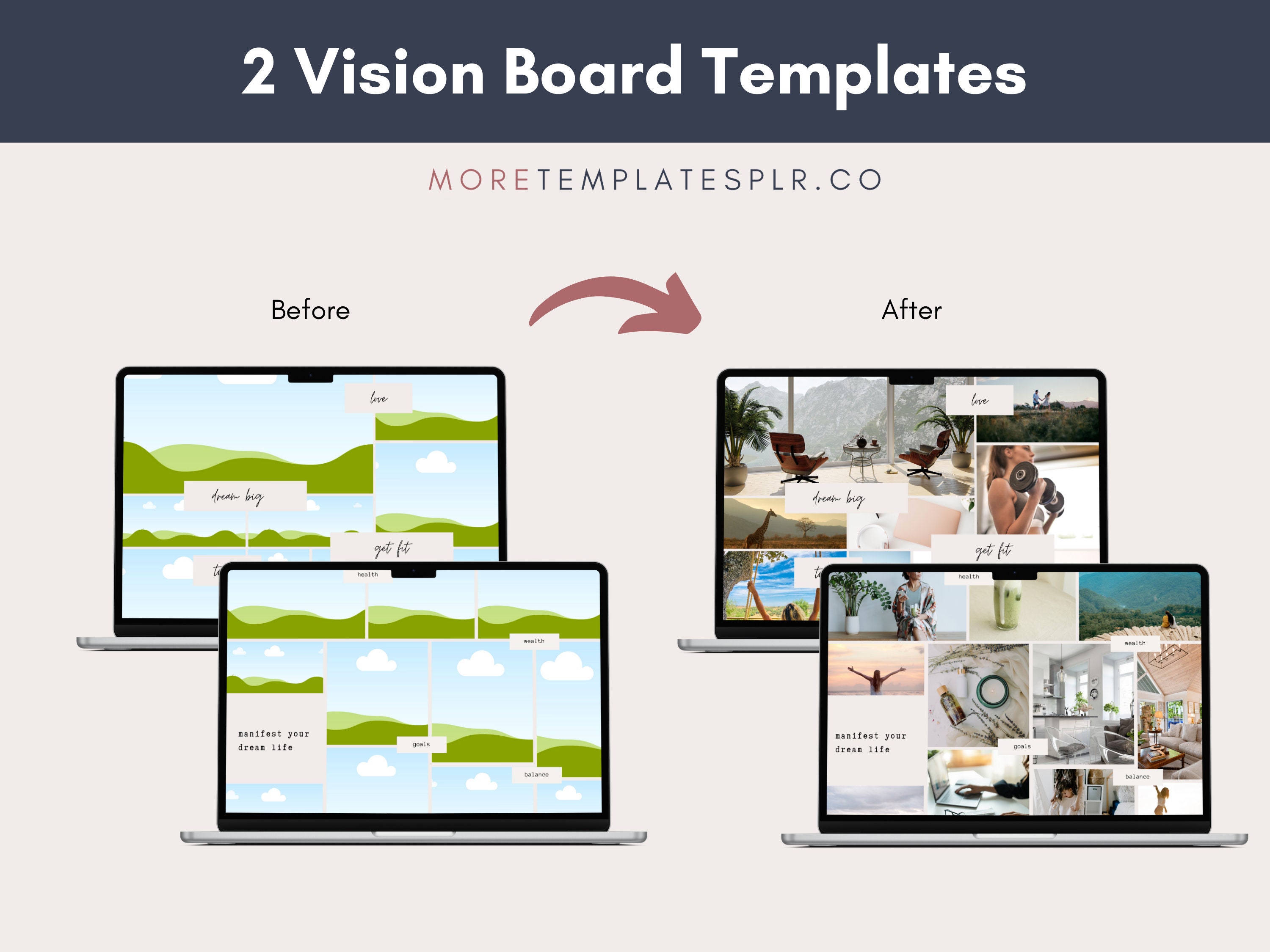 Canva Vision Board Template With PLR Etsy