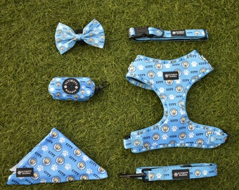 Football Dog Harness Bundle, Collar, Leash/Lead, Bow tie, Bandana, Poop bag holder.