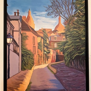 Limited Edition Signéd & Framed Print ‘Walking in Montmartre’ 80cm x 60cm