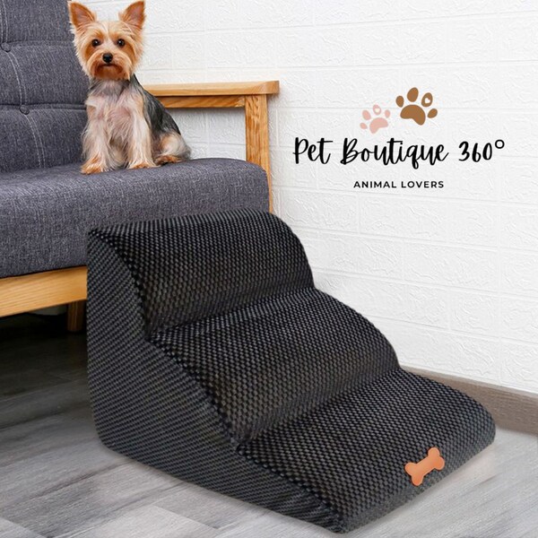 Dog Steps, Dog Steps For Beds, Pet Ramp, Pet Steps, Wooden Dog Stairs, Non-Slip Ramp