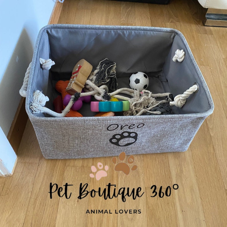 Dog Toy Basket, Dog Toy Storage, Pet Basket, Puppy Organizer, Pet Bin Storage image 1