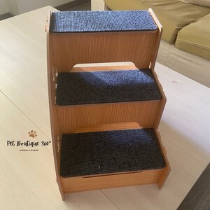 Dog Steps, Dog Steps For Beds, Pet Ramp, Pet Steps, Wooden Dog Stairs, Non-Slip Ramp image 2