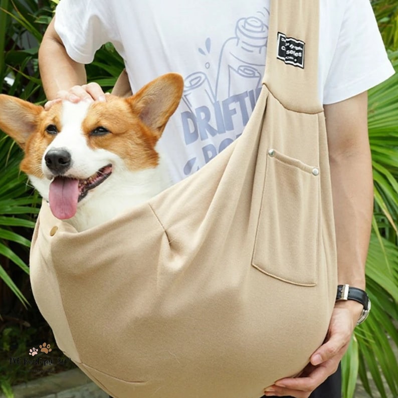 Dog Sling Carrier, Puppy Backpack Carrier, Dog Travel Bag, Puppy Sling image 2
