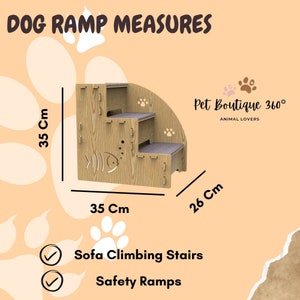 Dog Steps, Dog Steps For Beds, Pet Ramp, Pet Steps, Wooden Dog Stairs, Non-Slip Ramp image 8