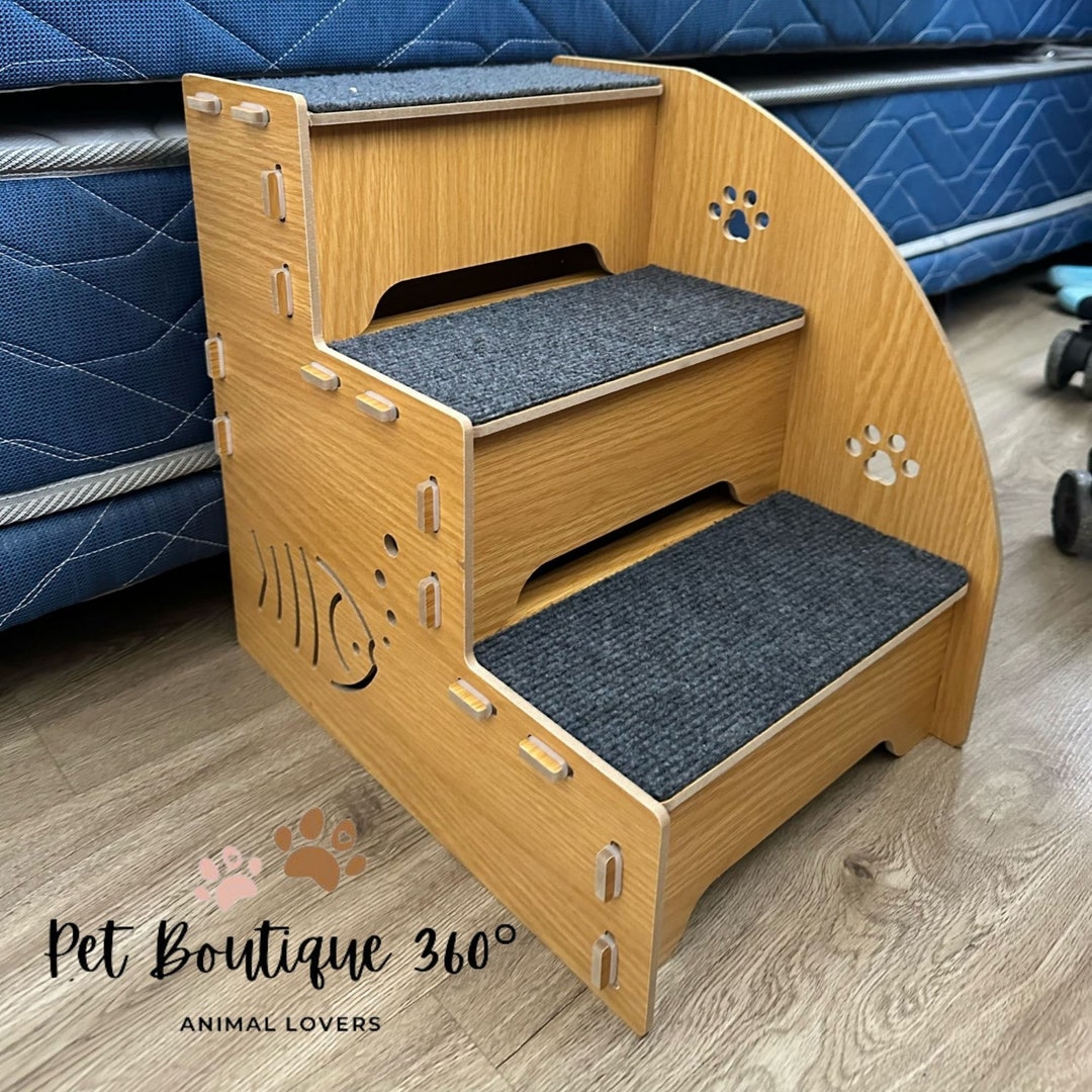 Dog Steps, Dog Steps for Beds, Pet Ramp, Pet Steps, Wooden Dog Stairs