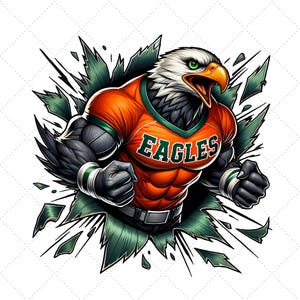 Eagle Mascot PNG: School Spirit Design (Digital Download)