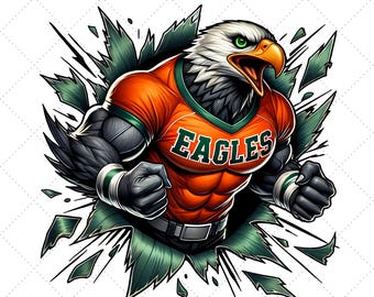 Eagle Mascot PNG: School Spirit Design (Digital Download)