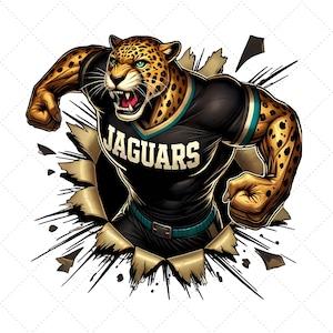 Jaguars Mascot Png, Jaguar School Spirit Design, Sport Mascot Style, T-shirt Sublimation Digital Sublimation Download, Angry and Muscle
