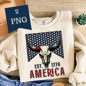 Grunge Bull Skull PNG: Western 4th of July Clipart (Digital Download)
