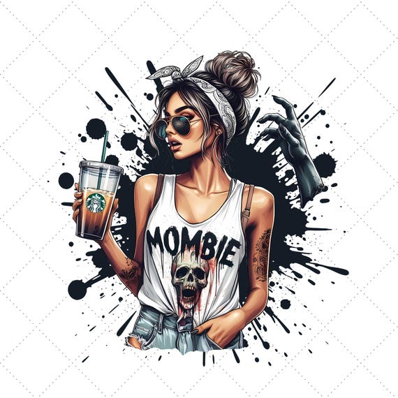 Halloween Mombie Zombie Spooky Mom Graphic T-Shirt Halloween Mombie Zombie Spooky Mom Graphic T-Shirt