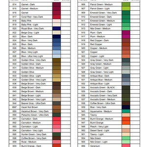 Printable DMC Thread Color Chart Tracker Inventory Sheet - Etsy