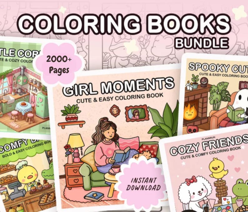 7000+ Digital Coloring Pages: Coco Wyo Style Girl Moments Bundle - Cute ...