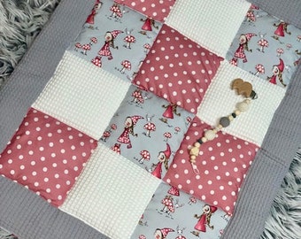 Krabbeldecke Wickeldecke Spielmatte Wickelmatte Babydecke Patchwork Decke Matte Handgefertigt  - ideal für unterwegs - Reisedecke Elegant