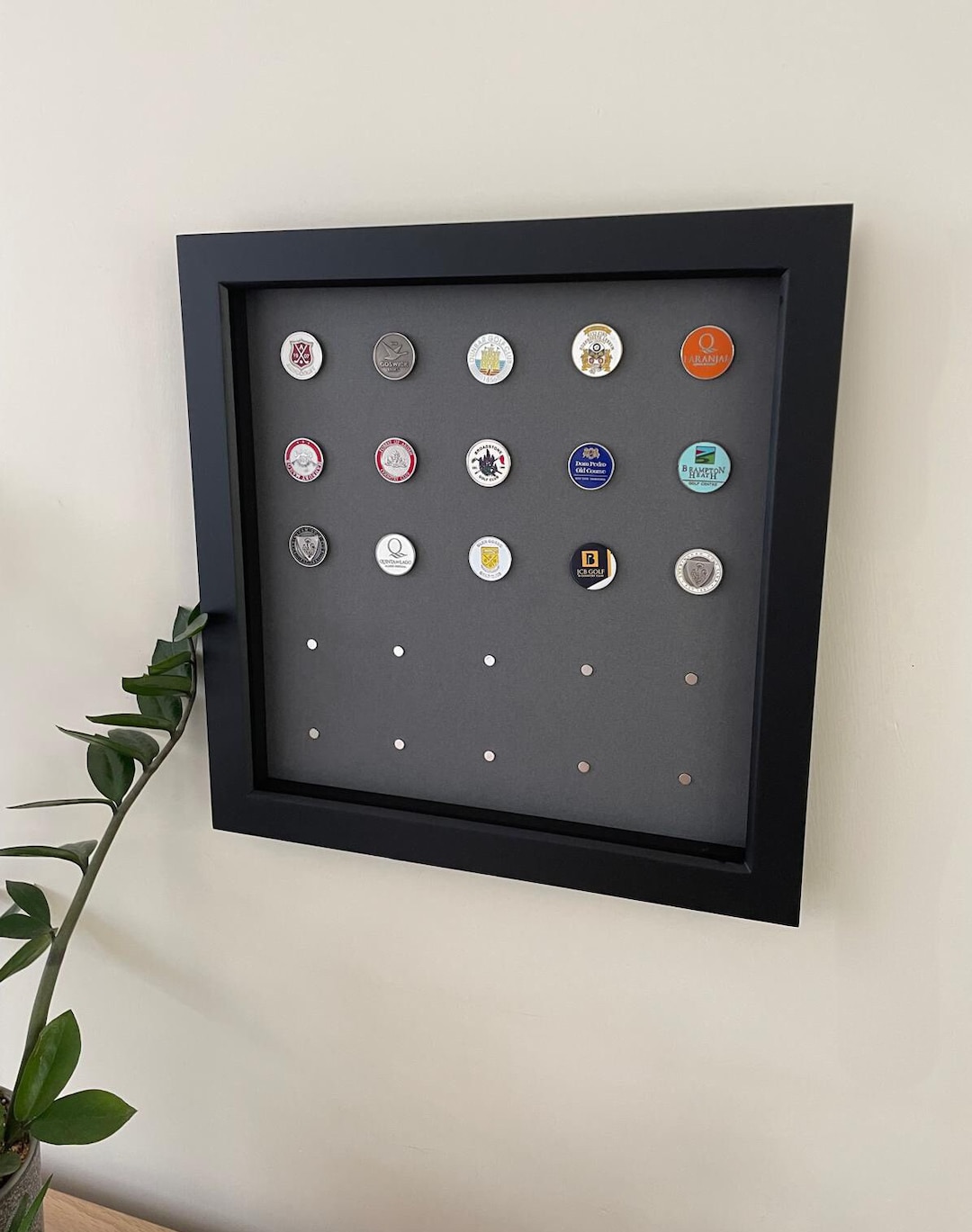 Golf Ball Marker Display Frame Holds 25 Ball Markers Black Frame Etsy UK