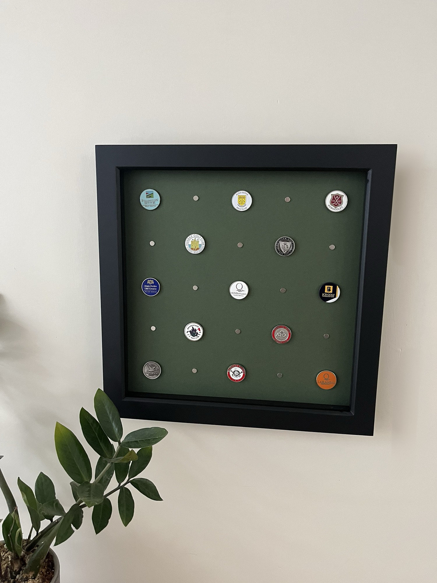 Golf Ball Marker Display Frame Holds 25 Ball Markers Black Frame Etsy UK