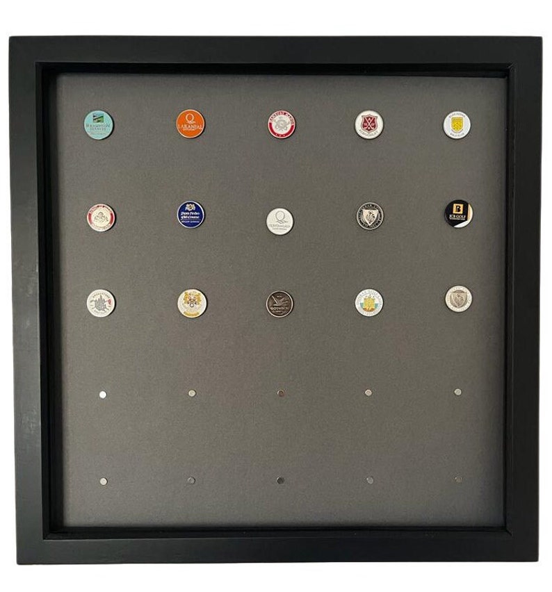 Golf Ball Marker Display Frame Holds 49 Ball Markers Black or White Frame Etsy