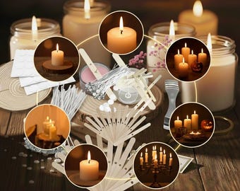 Complete DIY Candle Making Kit | 100 Cotton Wicks & Centering Accessories Included | Professional Equipment for Beginners | Creative Supplies