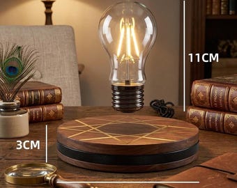 Magnetic Levitating Lamp - Floating LED Bulb 360 Rotation | Futuristic Desk Decor, Touch Control Night Light, Unique Tech Gift for Office