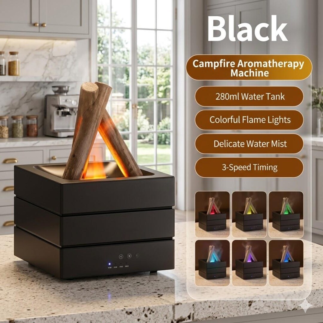 Bonfire Flame Diffuser | Modern Fireplace Humidifier | Silent ...