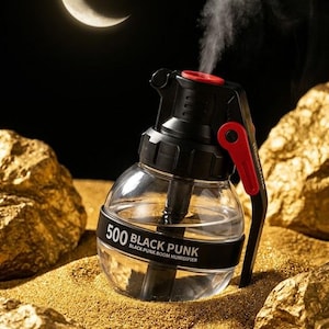 Cyberpunk Grenade Air Humidifier Essential Oil Diffuser LED Tech Light, Esports Gaming Room Decor, Mechanical Aesthetic Geek Gift