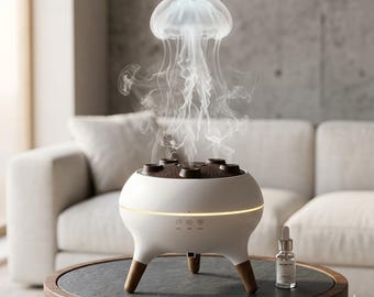 Dynamic Jellyfish Aroma Diffuser | Ultrasonic Mist Humidifier with Sound Pickup & Remote Control | Creative Ambient Nightlight Home Gift