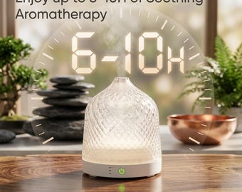 Glazen etherische olie diffuser 200 ml | Elektrische ultrasone luchtbevochtiger met gekleurde ledverlichting | Luxe aromadiffuser voor thuis en hotel