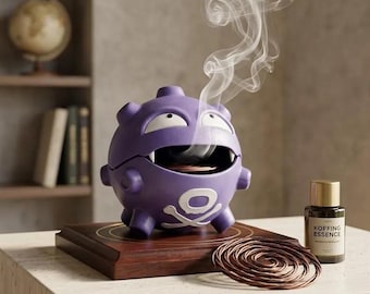 Anime Monster Incense Burner | Cute Purple Cartoon Coil Holder | Cool Mist Mosquito Repellent Box | Home Decor & Desk Ornament Gift