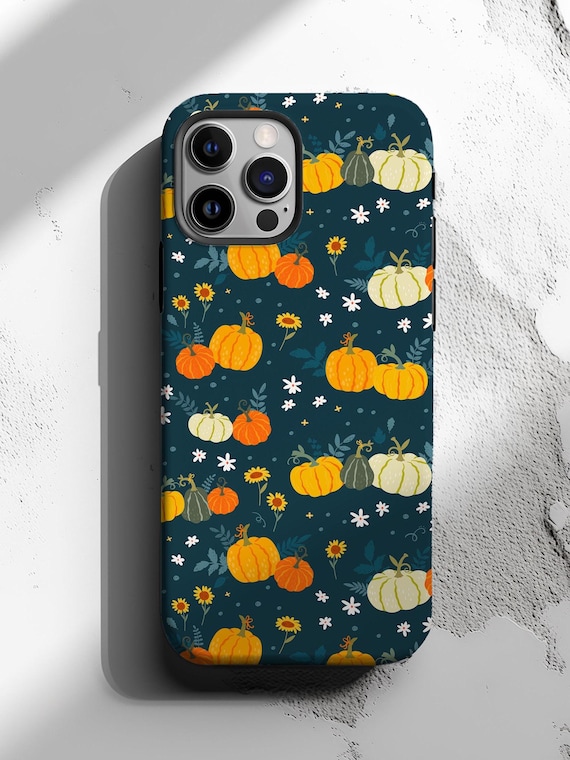 Pumpkins Phone Case, MagSafe Compatible, Pumpkin Sunflowers Phone, Fall iPhone Cases, Magnetic iPhone 17 Air, Autumn Cases, Floral Pumpkins