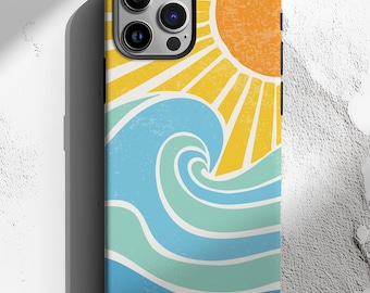 Sunset Phone Case, Beach Phone Case, Coastal Phone Cases, Ocean Beach, Sunset Waves, Compatible with iPhone, Samsung Galaxy, Google Pixel