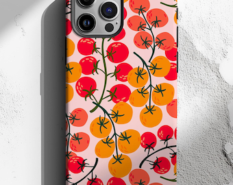 Tomato Phone Case, Magnetic iPhone Case, Tomatoes Case, Cherry Tomato, Vine Tomatoes, MagSafe Compatible, iPhone 17 Air, Tomato MagSafe Case
