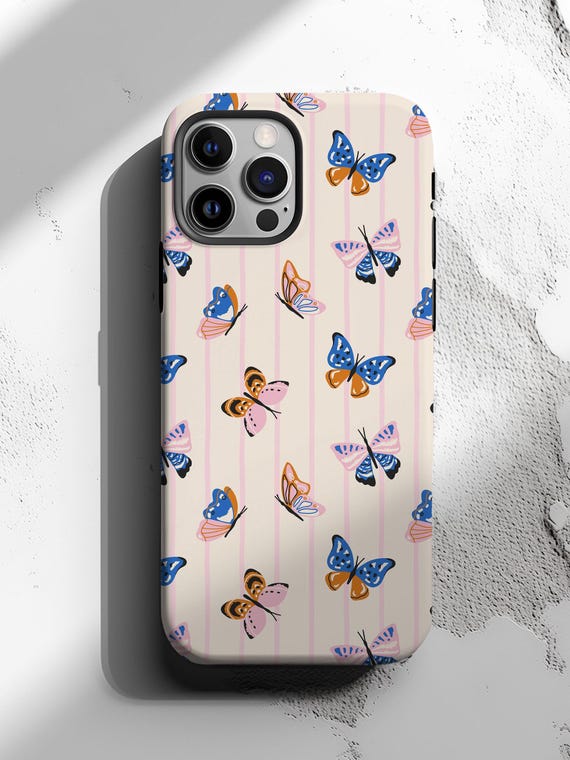 Butterfly Phone Case,  Butterflies Phone Case, Whimsical Butterflies, Hand Drawn Butterfly Cases, Compatible with iPhone, Samsung Galaxy