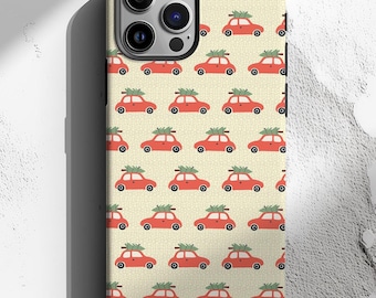 Christmas Phone Case, MagSafe Compatible, Christmas Holiday, Magnetic iPhone, Cars with Christmas Trees, Winter Phone Case, iPhone 17 Air