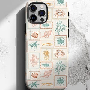 Coastal Phone Case, Sea Phone Case, Beach Phone Case, Ocean Doodle, Coastal Doodles, Sea iPhone Case, Compatible with iPhone, Samsung Galaxy