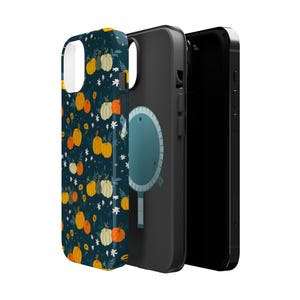 Pumpkins Phone Case, MagSafe Compatible, Pumpkin Sunflowers Phone, Fall iPhone Cases, Magnetic iPhone 17 Air, Autumn Cases, Floral Pumpkins image 2