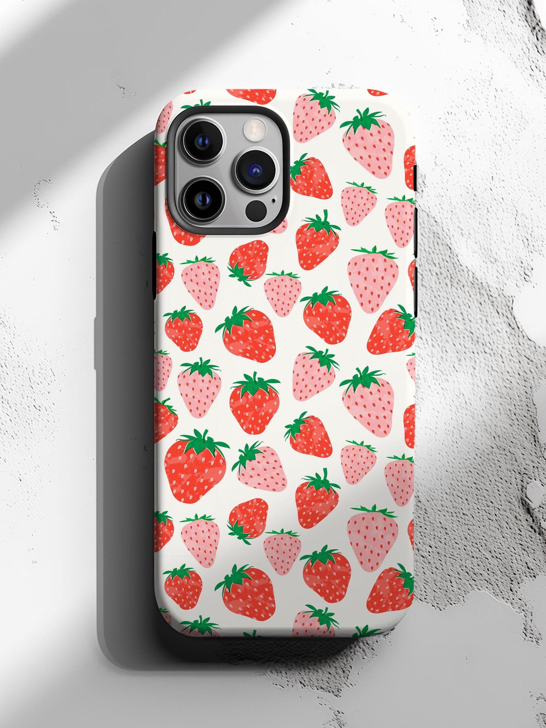Strawberry Phone Case, Strawberries Phone Case, Cute Strawberry, Pink Red  Fruit, Strawberry iPhone, Compatible with iPhone, Samsung Galaxy