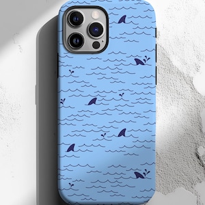 Shark Phone Case, Ocean Cases, Shark Fin Phone Case, Beach Cases, Sharks iPhone, Coastal Aesthetic, Vacation Phone, Compatible with iPhone
