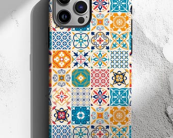 Tile Phone Case, Mediterranean Phone Case, Europe Tiles, Mediterranean Tiles, Phone Cases, Coastal Aesthetic, Compatible with iPhone