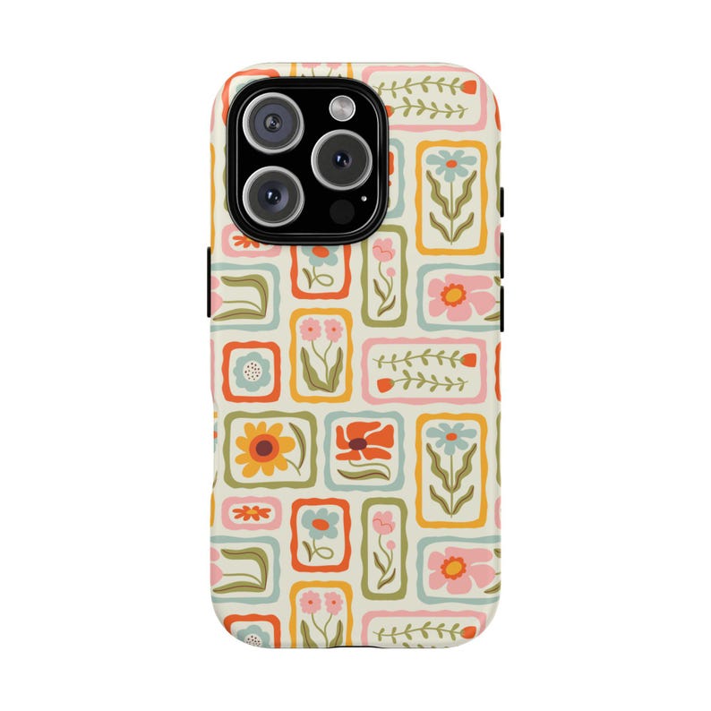 Floral Phone Case, Flower Phone Case, Flowers Cases, Floral iPhone Cases, Stamp Case, Compatible with iPhone, Samsung Galaxy, Google Pixel afbeelding 4