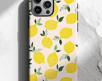 Lemon Phone Case, Lemons Phone Case, Lemon Pattern, Lemons Print, Cute Fruit Cases, Compatible with iPhone, Samsung Galaxy, Google Pixel