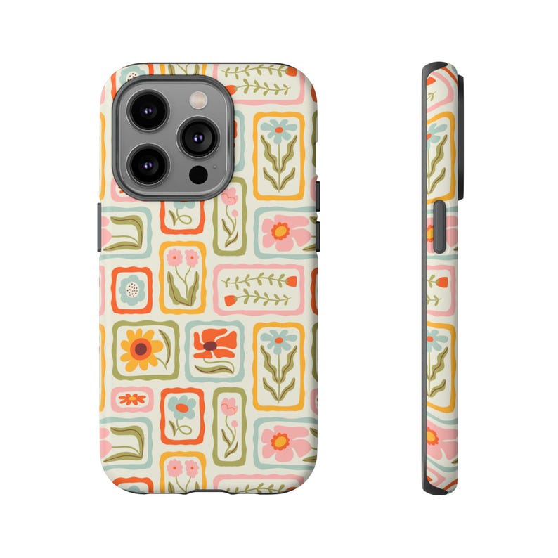Floral Phone Case, Flower Phone Case, Flowers Cases, Floral iPhone Cases, Stamp Case, Compatible with iPhone, Samsung Galaxy, Google Pixel afbeelding 2