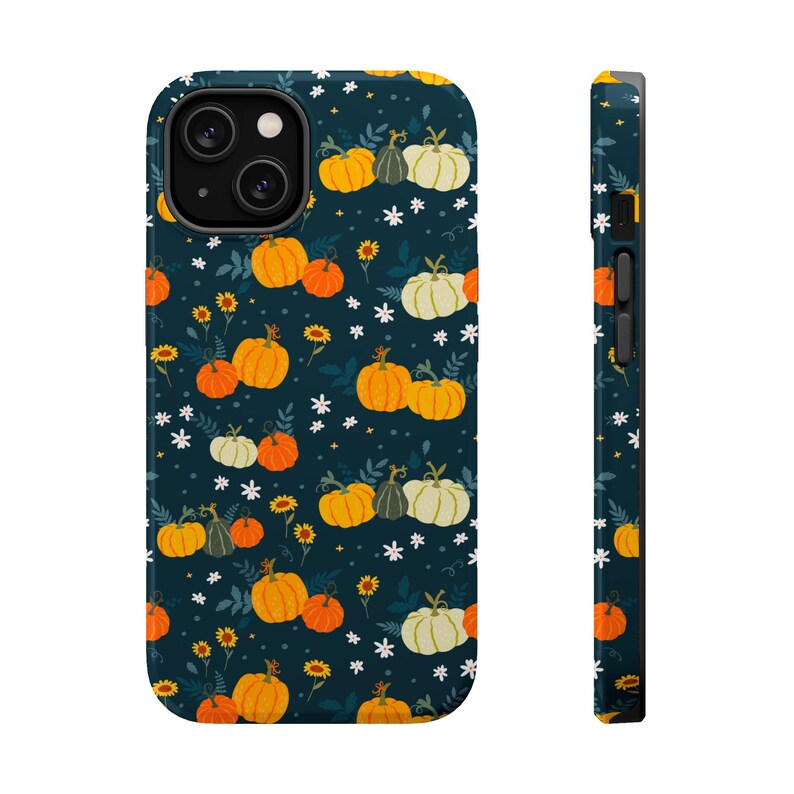 Pumpkins Phone Case, MagSafe Compatible, Pumpkin Sunflowers Phone, Fall iPhone Cases, Magnetic iPhone 17 Air, Autumn Cases, Floral Pumpkins image 4