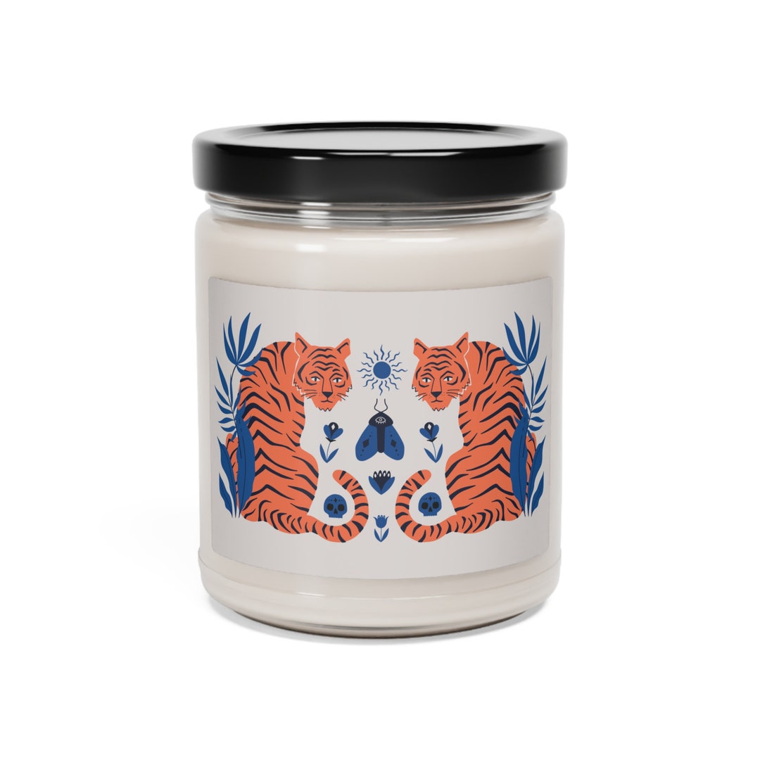 Tigers Candle Bohemian Tiger Tropical Plants Jar Candle Etsy